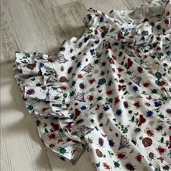 Koch Insect Floral Ruffle Sleeve Blouse - Picture 4 of 12